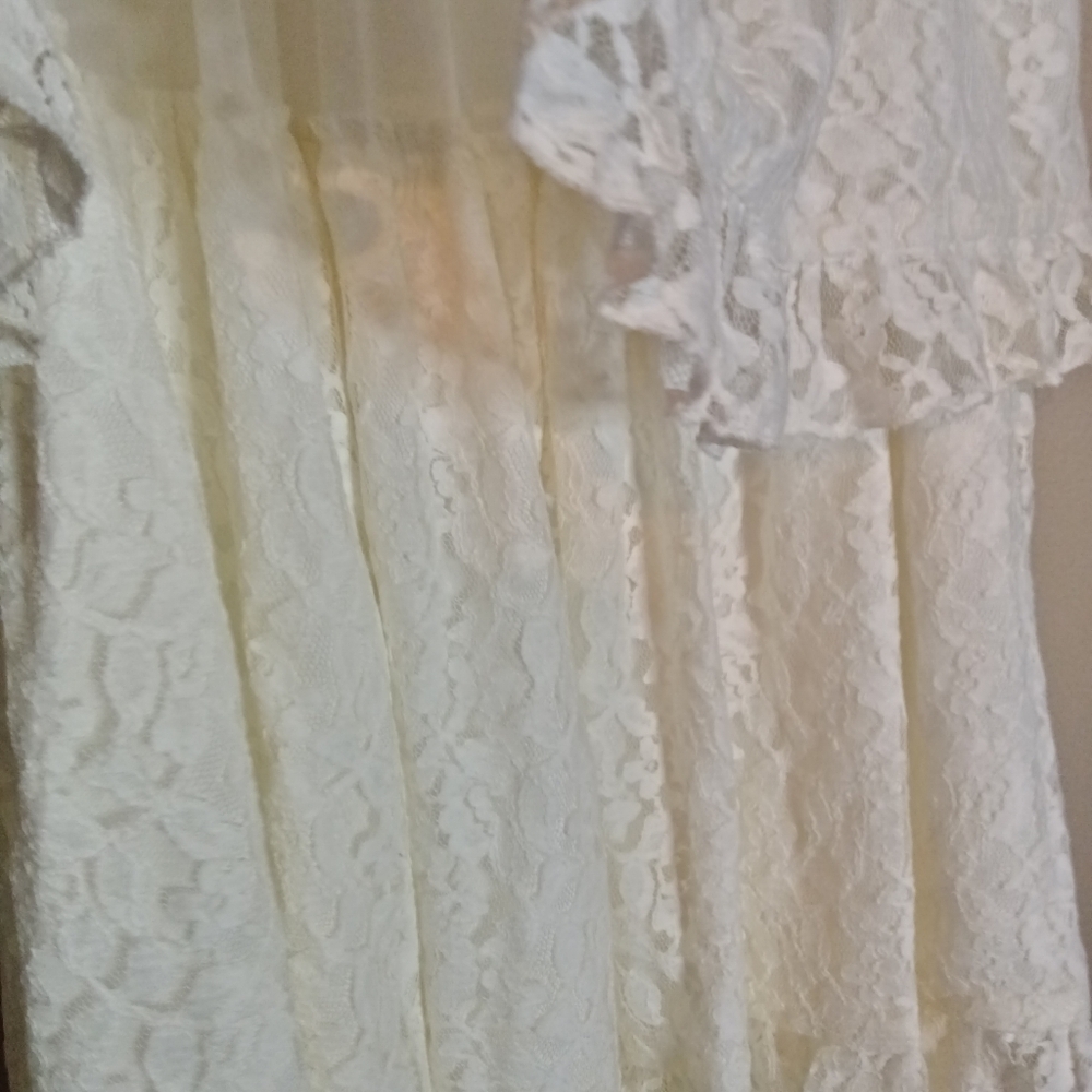 Sister Jane Sofia Lace Midi Dress Ivory Pearl Trim Size 6 - Picture 7 of 16